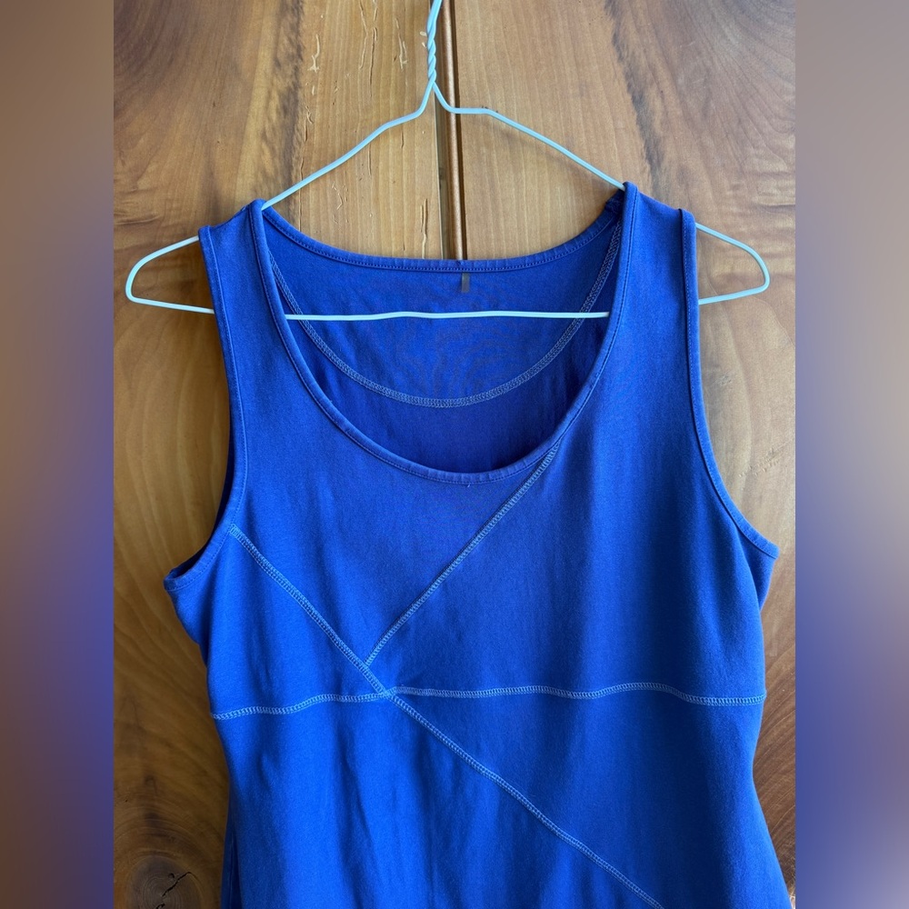 Athleta Tank dress Organic Cotton Mini. stretchy. Royal blue periwinkle - Picture 4 of 8